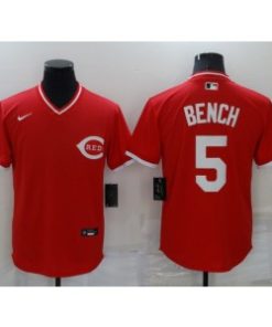 MLB Cincinnati Reds 5 Bench Red Nike Cool Base Men Jersey