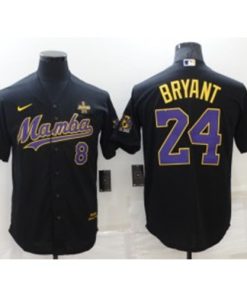 MLB Dodgers 24 Kobe 2022 New Black Purple Nike Cool Base Men Jersey