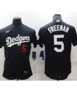 MLB Dodgers 5 Freddie Freeman Black Nike Flexbase Men Jersey