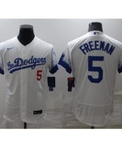 MLB Dodgers 5 Freddie Freeman White 2021 City Connect Flexbase Men Jersey