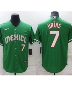 MLB Dodgers 7 Julio Urias Green Mexico Nike Cool Base Men Jersey
