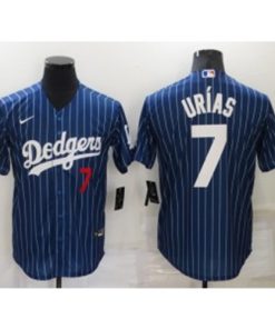 MLB Dodgers 7 Julio Urias Navy Nike Cool Base Men Jersey
