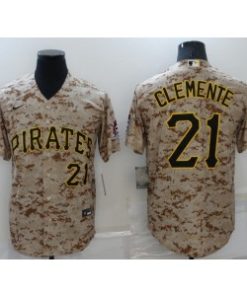 MLB Pirates 21 Roberto Clemente Camo Cool Base Men Jersey