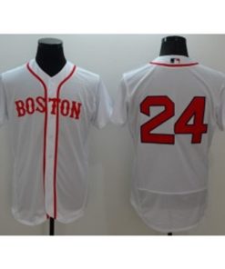 MLB Red Sox 24 Price White Flexbase Men Jersey