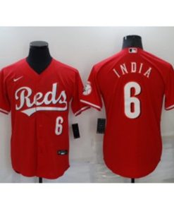 MLB Reds 6 India Red Nike Cool Base Men Jersey