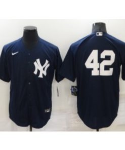 MLB Yankees 42 Mariano Rivera Navy Nike Cool Base Men Jersey