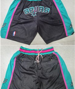 Men' San Antonio Spurs Black Teal Shorts (Run Small)