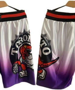 Men' Toronto Raptors White Purple Shorts (Run Smaller)