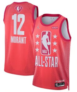 Men's 2022 All-Star #12 Ja Morant Maroon Stitched Basketball Jersey