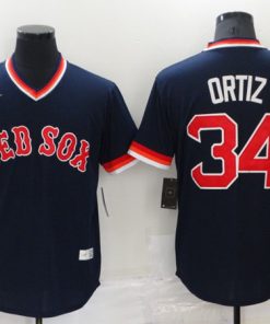 Men's Boston Red Sox #34 David Ortiz Navy Stitched Baseball Jersey
