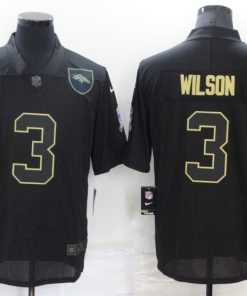 Men's Denver Broncos #3 Russell Wilson Black Salute To Service Limited Stitched Jersey