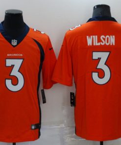 Men's Denver Broncos #3 Russell Wilson Orange Vapor Untouchable Limited Stitched Jersey