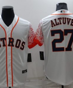 Men's Houston Astros #27 Jose Altuve White City Connect Cool Base Stitched Baseball Jersey