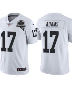 Men's Las Vegas Raiders #17 Davante Adams White With 2020 Inaugural Season Patch Vapor Limited Stitched Jersey