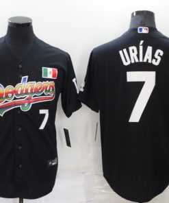 Men's Los Angeles Dodgers #7 Julio Urias Black Stitched Baseball Jersey