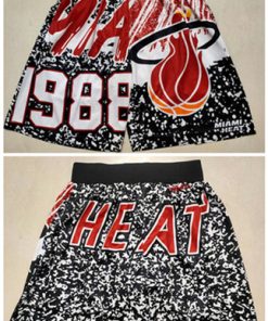 Men's Miami Heat Black Mitchell&Ness Shorts (Run Small)