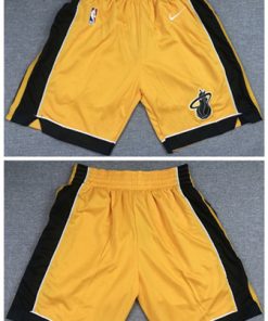 Men's Miami Heat Yellow Shorts (Run Small)
