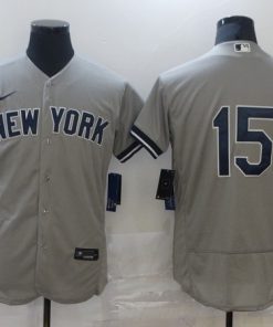 Men's New York Yankees #15 Thurman Munson Grey Flex Base Stitched MLB Jersey