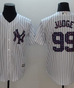 Men's New York Yankees #99 Aaron Judge White 2018 Stars & Stripes Cool Base Stitched Jersey