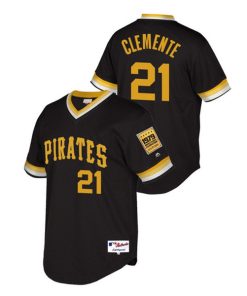 Men's Pittsburgh Pirates #21 Roberto Clemente Black Stitched Jersey