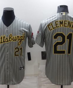 Men's Pittsburgh Pirates #21 Roberto Clemente Dark Grey Cool Base Stitched Jersey