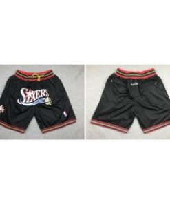 NBA 76ers Black Just Don Throwback Mesh Shorts