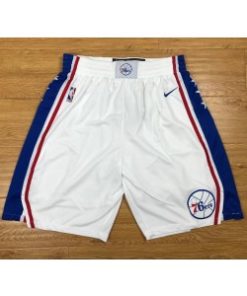 NBA 76ers White Nike Authentic Shorts