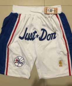 NBA Philadelphia 76ers White Mesh Retro Shorts