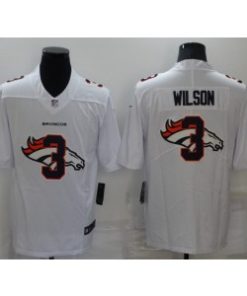 Nike Broncos 3 Russell Wilson White Shadow Logo VaporLimited Men Jersey