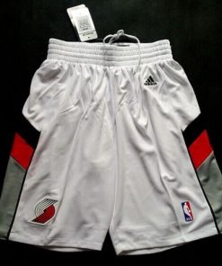 Portland Trail Blazers White Throwback Shorts