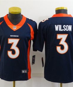 Women's Denver Broncos #3 Russell Wilson Navy Vapor Untouchable Limited Stitched Jersey