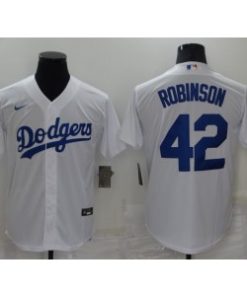 MLB Dodgers 42 Jackie Robinson White Nike Cool Base Men Jersey
