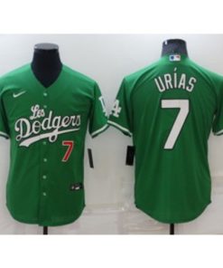 MLB Dodgers 7 Julio Urias Green Nike Cool Base Men Jersey