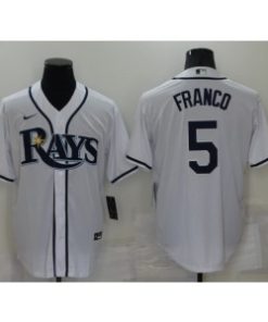MLB Rays 5 Wander Franco White Nike Cool Base Men Jersey
