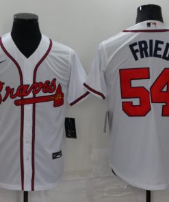 Men's Atlanta Braves #54 Max Fried White Cool Base Stitched Baseball Jersey