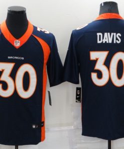 Men's Denver Broncos #30 Terrell Davis Navy Vapor Untouchable Limited Stitched Jersey