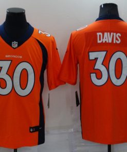 Men's Denver Broncos #30 Terrell Davis Orange Vapor Untouchable Limited Stitched Jersey