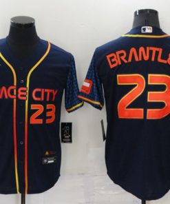 Men's Houston Astros #23 Michael Brantley 2022 Navy City Connect Cool Base Stitched Jersey