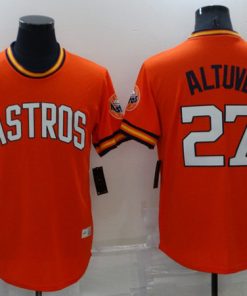 Men's Houston Astros #27 Jose Altuve Orange Cool Base Stitched Jersey