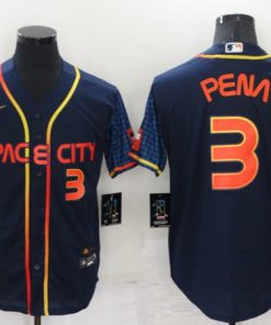 Men's Houston Astros #3 Jeremy Peña 2022 Navy City Connect Cool Base Stitched Jersey