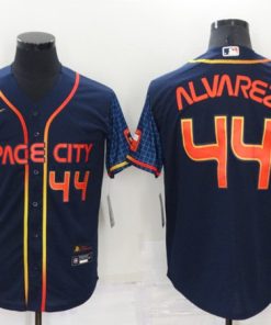 Men's Houston Astros #44 Yordan Alvarez 2022 Navy City Connect Cool Base Stitched Jersey