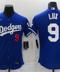 Men's Los Angeles Dodgers #9 Gavin Lux Royal Flex Base Stitched Jersey