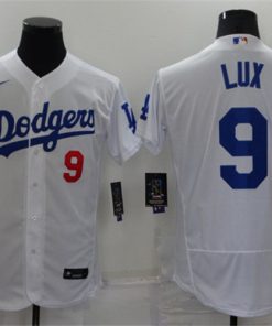 Men's Los Angeles Dodgers #9 Gavin Lux White Flex Base Stitched Jersey