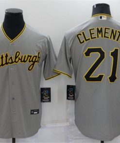 Men's Pittsburgh Pirates #21 Roberto Clemente Grey Cool Base Stitched Jersey