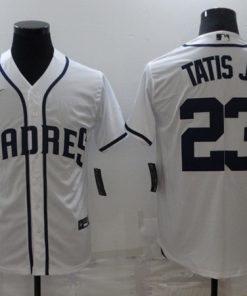 Men's San Diego Padres #23 Fernando Tatis Jr. White Cool Base Stitched Jersey