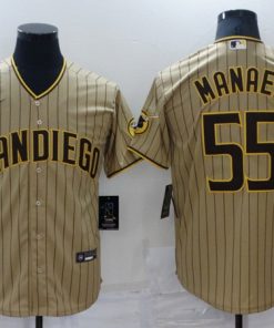 Men's San Diego Padres #55 Sean Manaea Tan Brown Cool Base Stitched Jersey