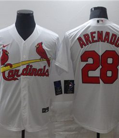 Men's St. Louis Cardinals #28 Nolan Arenado White Cool Base Stitched MLB Jersey