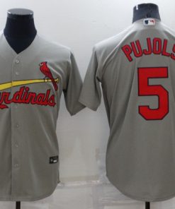 Men's St. Louis Cardinals #5 Albert Pujols Grey Cool Base Stitched Jersey