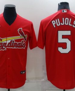 Men's St. Louis Cardinals #5 Albert Pujols Red Cool Base Stitched Jersey