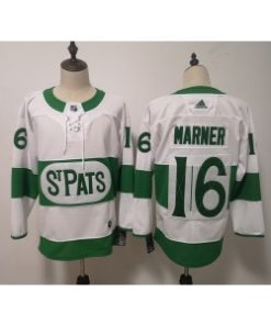 NHL Leafs 16 Mitchell Marner White 2019 St. Patrick's Day Adidas Men Jersey